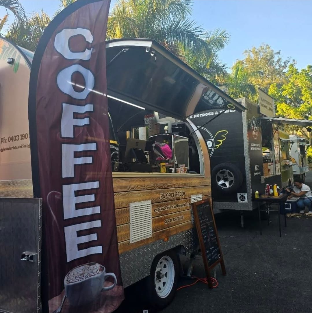 Maggie's Belarista coffee van serving a corporate event